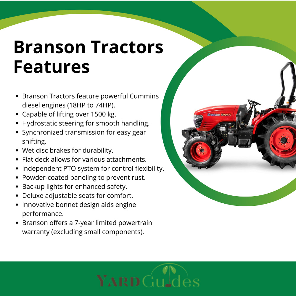 branson tractors features