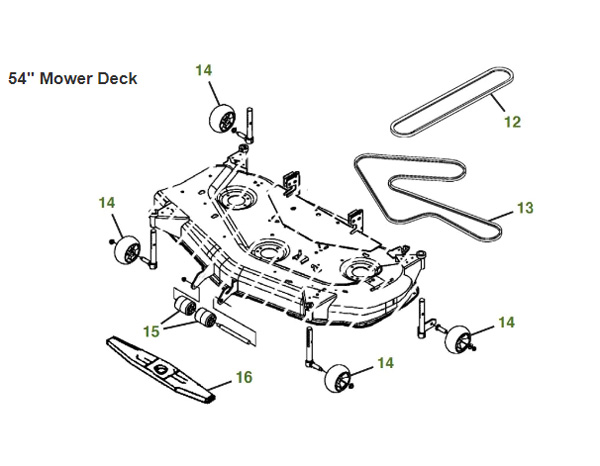 john deere 54 inch mower deck belt diagram imge